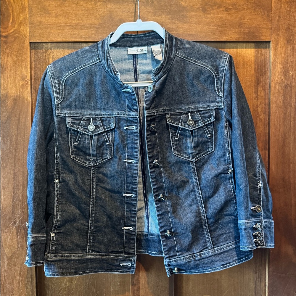 Chico's Indigo Jean Jacket with Button Details